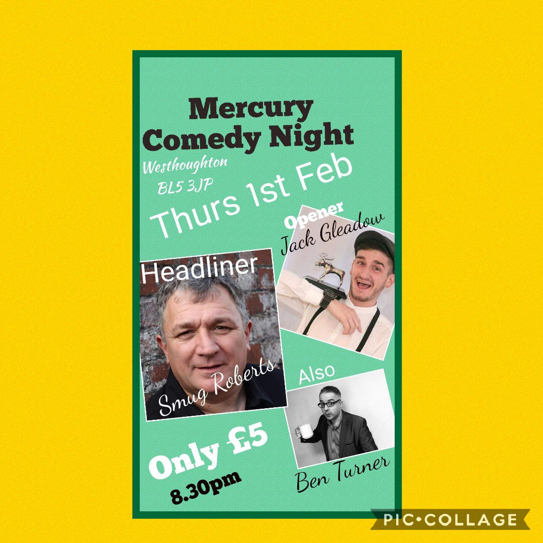 mercurybolton's tweet photo. Comedy night at The Mercury guys this Thursday get your tickets at The Mercury for £5 or £5 on the door...Doors open at 8.30pm. Come along for some laughs 🤣🤣🤣🤣 https://t.co/N5XF72l1ok