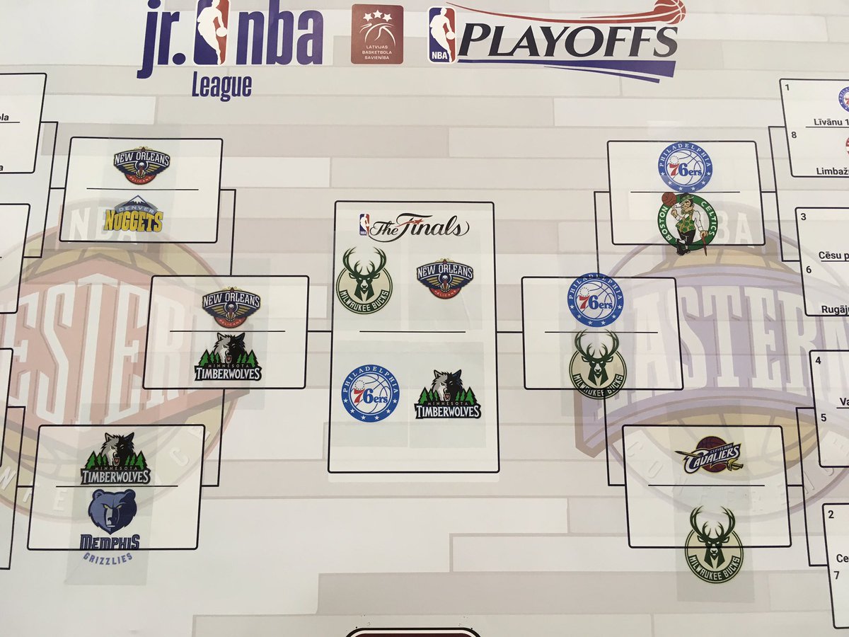 LBS_LJBL's tweet image. 🥇🥈NBA Junioru līgas finālā  spēlēs Milwaukee Bucks (Rīgas Centra humanitārā vidusskola) pret New Orleans Pelicans (Saldus pamatskola)!
🥉Par 3.vietu cīnīsies Philadelphia 76ers (Līvānu 1.vidusskola) pret Minnesota Timberwolves (Salaspils 1.vidusskola) !