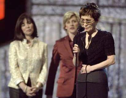 Happy 60th Birthday to Ellen DeGeneres!  With Olivia Harrison and Yoko Ono 