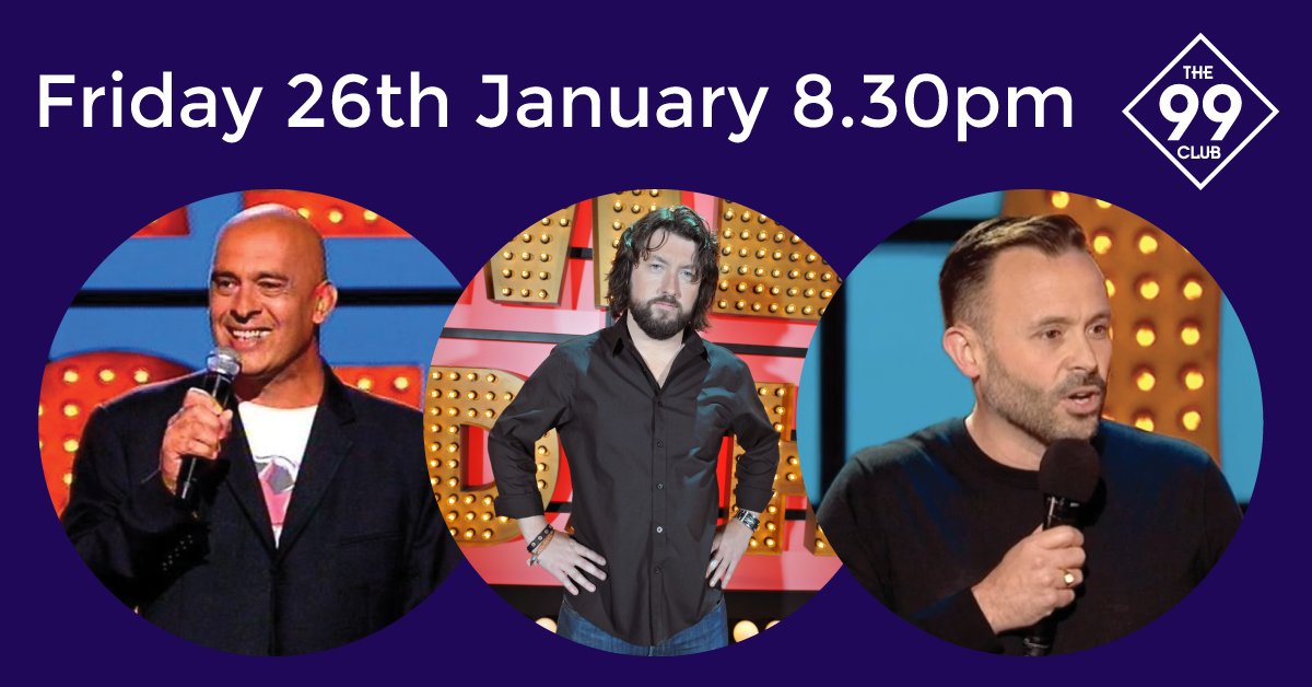 The99Club's tweet photo. Kick off your Friday night with our fantastic Covent Garden show! Featuring @MikeGunn1 @KeithFarnan @GeoffNorcott Tickets: https://t.co/H9GiJZKfyW https://t.co/MYktC8IlFE