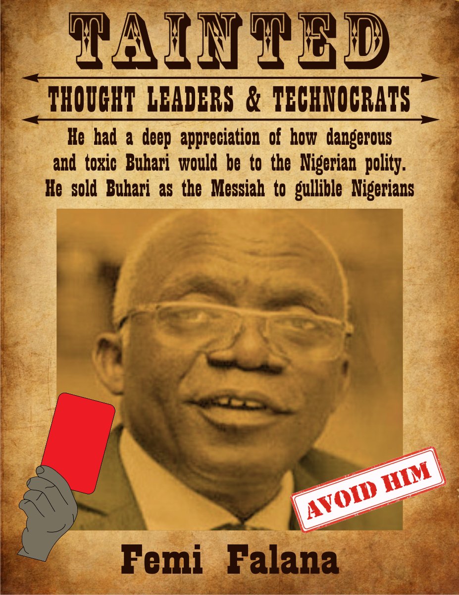 The_Jonathanian's tweet photo. FEMI FALANA 
Out of the whole lot, Femi Falana's situation is the  most pathetic. 

This is a man who seems to mean well. 
Baba @FALZtheBAHDGUYY could have easily slid into the vacuum that Gani Fawehinmi left as the Senior Advocate of the Masses. 

#AvoidHim
#RedCard https://t.co/itNV0LLlMy