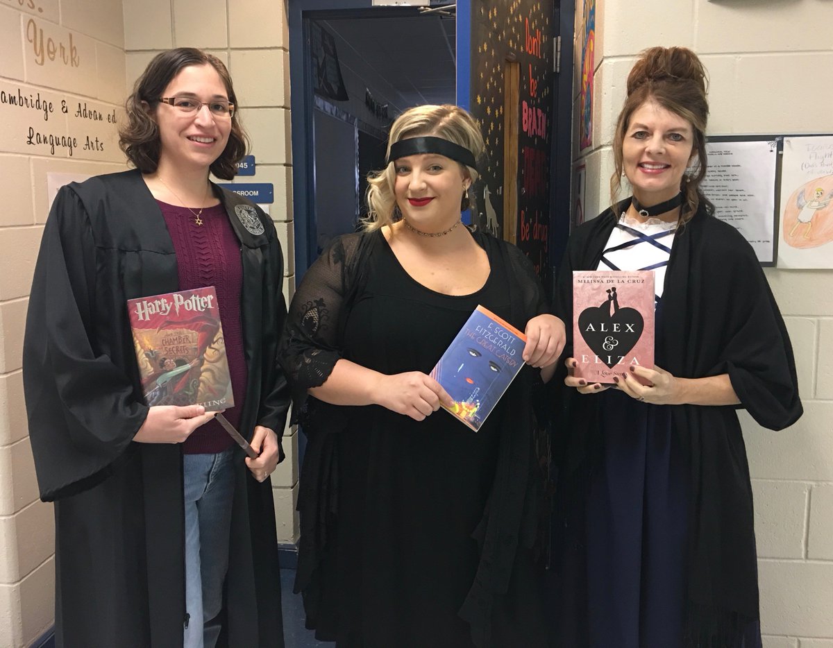 PRMPanthers's tweet photo. Students and teachers dressed as their favorite storybook characters. A fun day had by all #literacyweek2018 @PRMPanthers #ccpssuccess https://t.co/Ln76C0iq6h