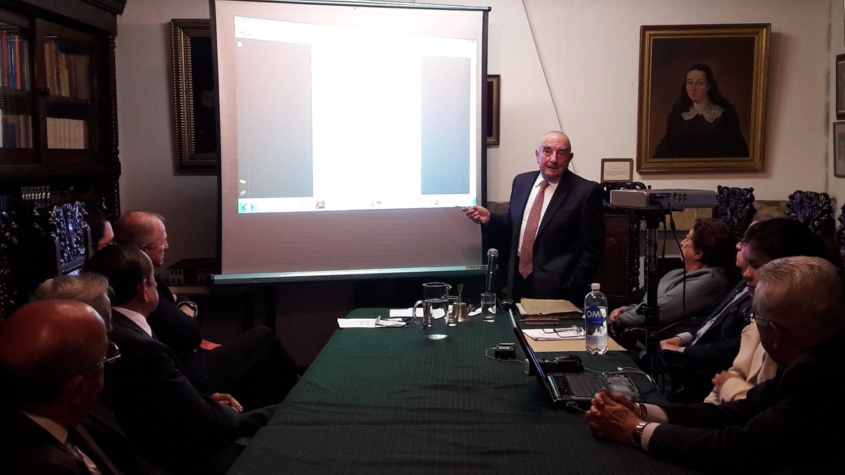 Primera reunión de Jornada Académica 2018 en la sede principal de la Sociedad Santanderista, sobre historia y desarrollo de las Haciendas "El Cedro" y "San Rafael" en la Sabana de Bogotá; dirigido por el conferencista Santiago Luque  Torres