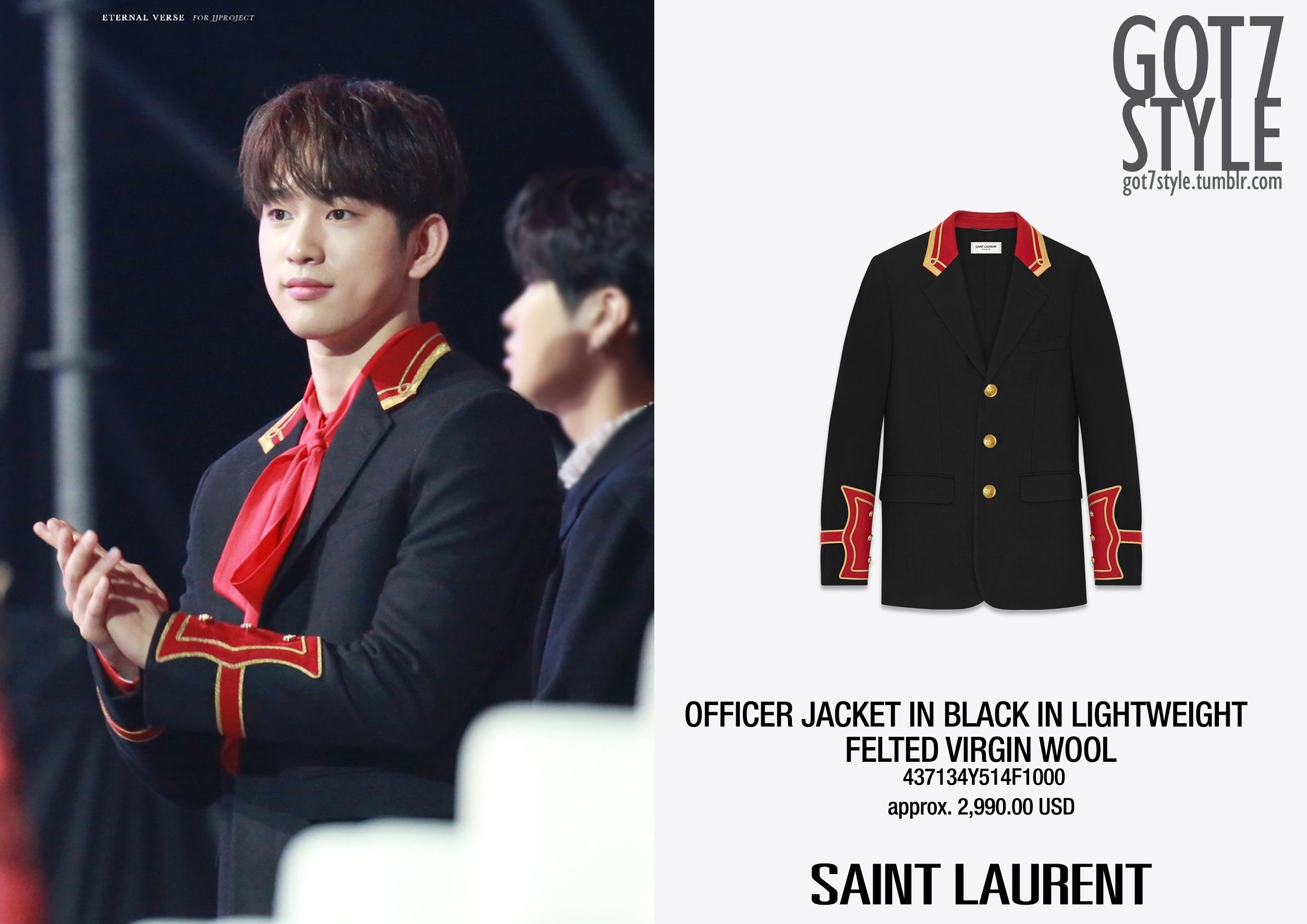 Saint laurent top officer jacket