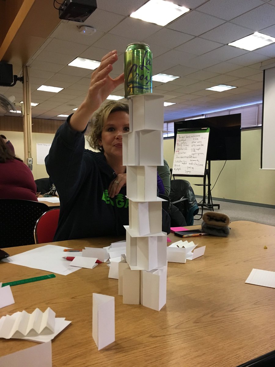 MsMcCormickBH's tweet photo. Practicing our engineering skills at our science professional development this morning... @sciencemuseummn @EiE_org @RosevilleSTEM @ISD_623 https://t.co/V8jsa3QYmo