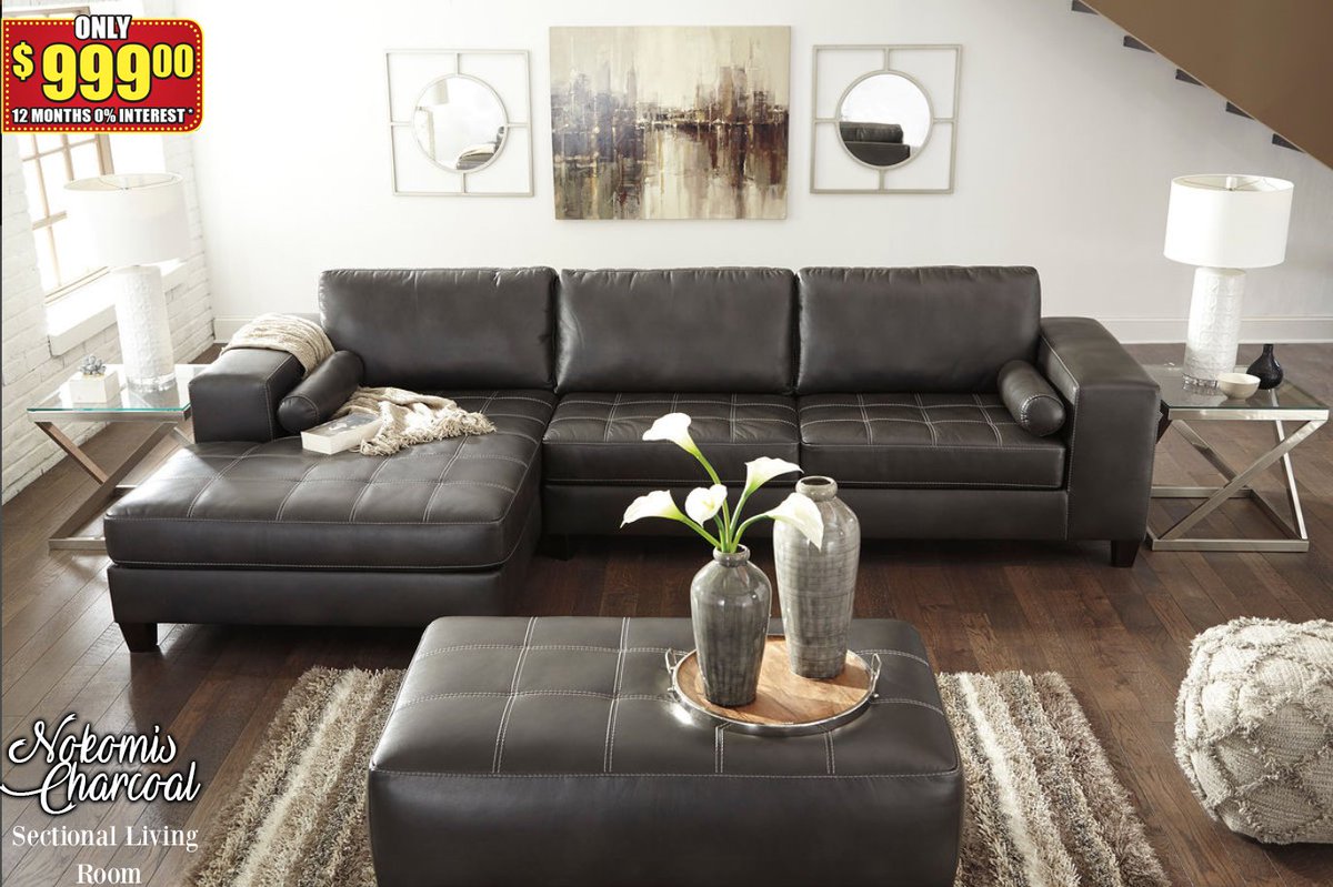 Parra Furniture On Twitter Nokomis Charcoal Sectional Living