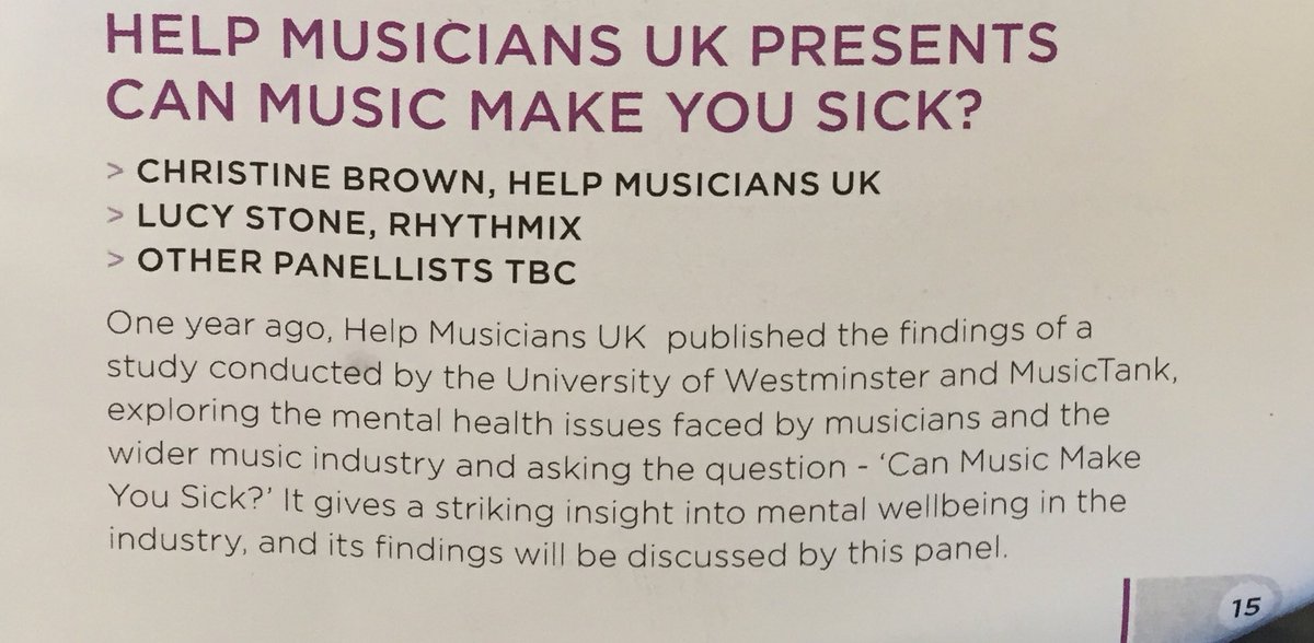 AFD_Conference's tweet image. Then finally we're with @HelpMusiciansUK talking "Can Music Make you Sick"