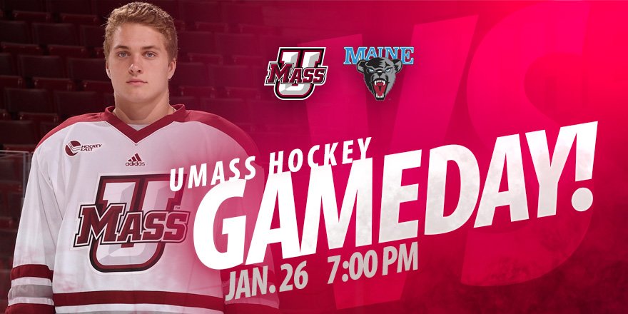 GAMEDAY!!
🏒 vs. <a href="/MaineIceHockey/">Maine Men’s Ice Hockey</a>
⏰ 7 PM
📍<a href="/MullinsCenter/">Mullins Center🎵🏒🏀</a>
📺 @ElevenSportsUSA /NESN Plus 
📻 bit.ly/Z2t7pC 
📊 bit.ly/2dAdRcg
🎟️ bit.ly/2DOUFHR 

Also…
Happy Birthday <a href="/ChaffeeMitchell/">Mitchell Chaffee</a> 🎂🎉