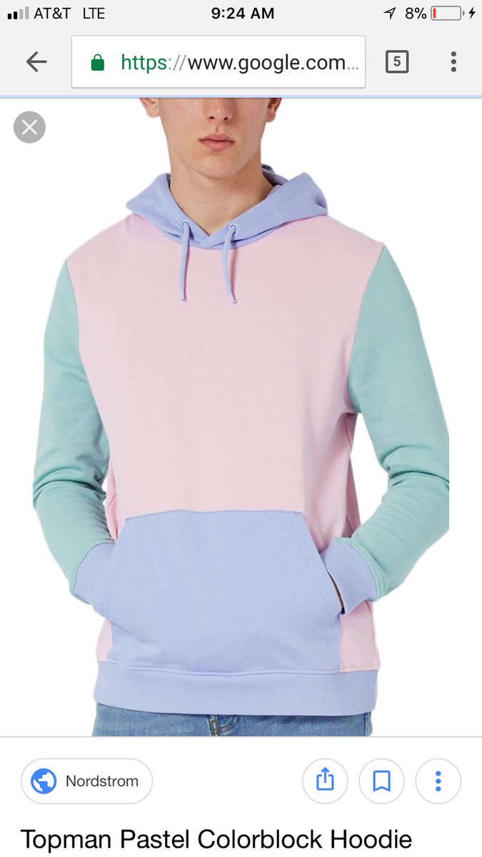 topman pastel color block hoodie