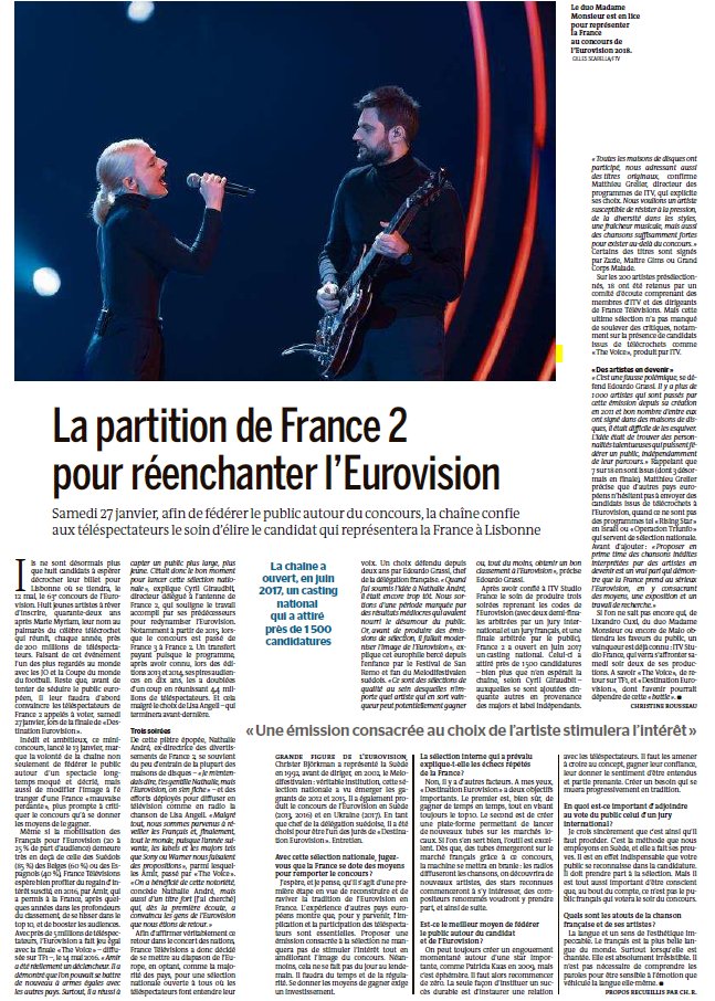 Destination Eurovision 2018 - Finale - Samedi 27 Janvier - 21h 00 - France 2 - Page 2 DUelyzCWkAIrcHO