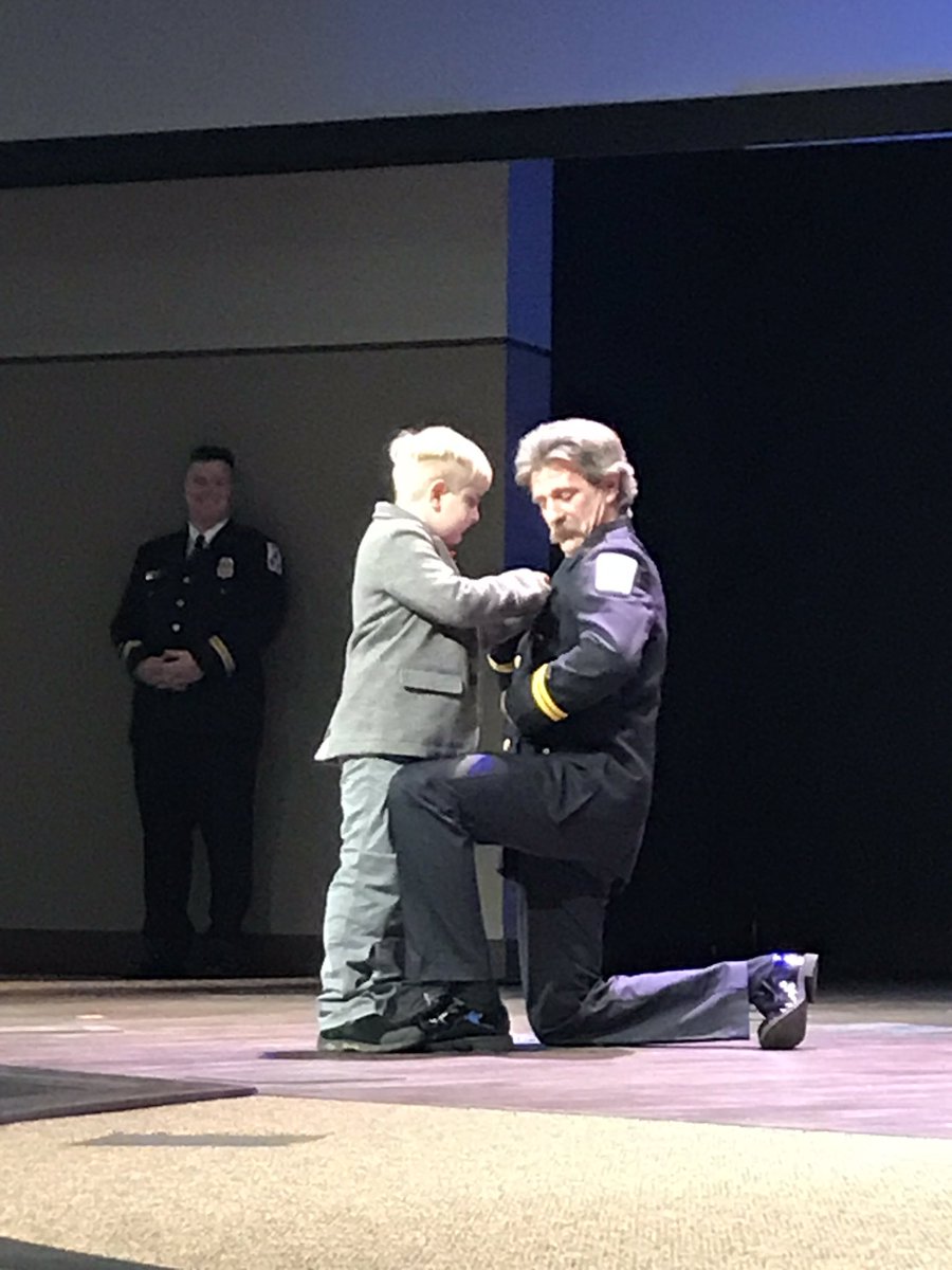 Vinson Dieterich has his badge pinned by his son as a newly promoted Captain/Station Commander at the LCFR Promotional Ceremony at the <a href="/CornerstoneChap/">Cornerstone Chapel</a>  <a href="/LoudounFire/">Loudoun Fire Rescue</a> <a href="/IAFF3756/">IAFF Local 3756</a> @Chief600A @Chief600B <a href="/Tobia698/">Chief Matt Tobia</a>