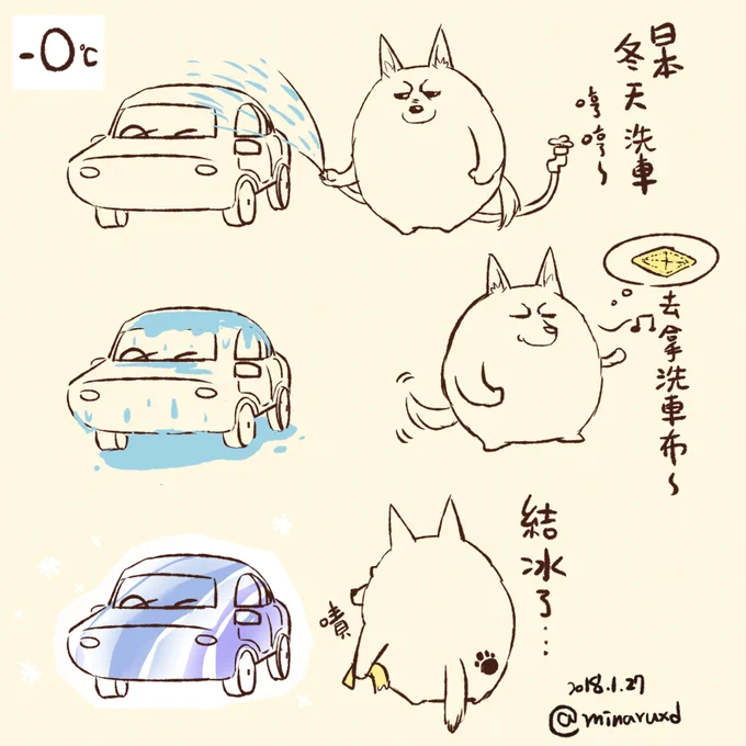 日本の冬で洗車
#落書き #オリジナル 