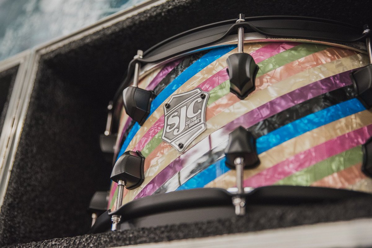 NAMM Products are officially online! Hit our website to grab some of the unique drums we've ever crafted. Featured here are the 'Tank' snare (8x14), a rainbow barbershop snar... #sjcdrums #sjcfamily #sjccustomdrums #customdrums #drums #drummer #handcrafted #drumming #namm #namm18