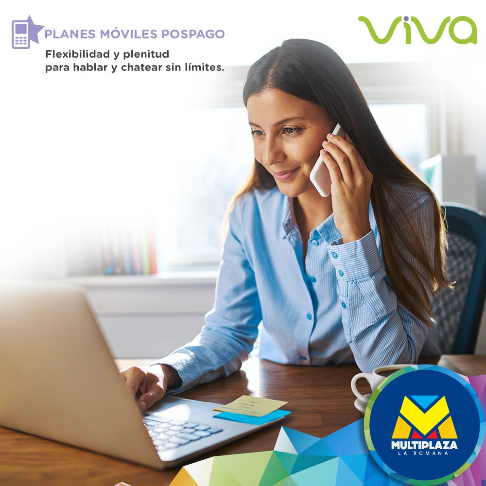 Mantente siempre conectado con los tuyos con los servicios de telefonía móvil e internet que tiene @viva_rd para ti. #MultiplazaLaRomana #CentroComercial #Servicios
