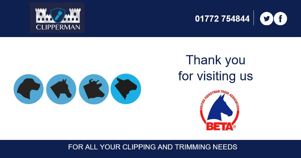 Thank you to everyone who visited us at BETA International! We hope you enjoyed the show. If you would like further information about our products, visit clipperman.co.uk or call our sales team on 01772 754844