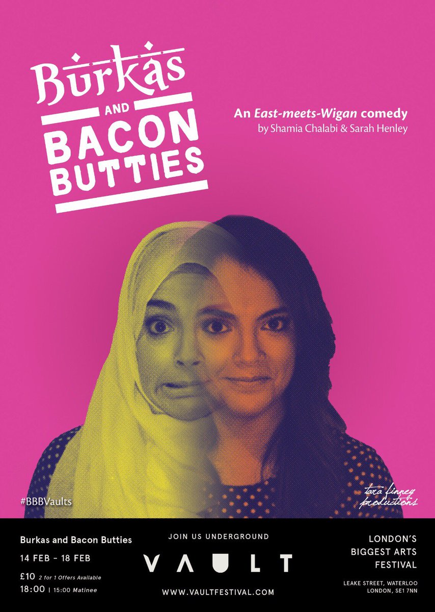 ArtsEdLondon's tweet photo. Our amazing BA Acting #Alumna @Shamiachalabi has written Burkas and Bacon Butties, a semi-autobiographical comedy. You can catch it at @VAULTFestival 14-18 Feb! Book your tickets here: https://t.co/UT4CqgNSm3 https://t.co/tlv131htGw