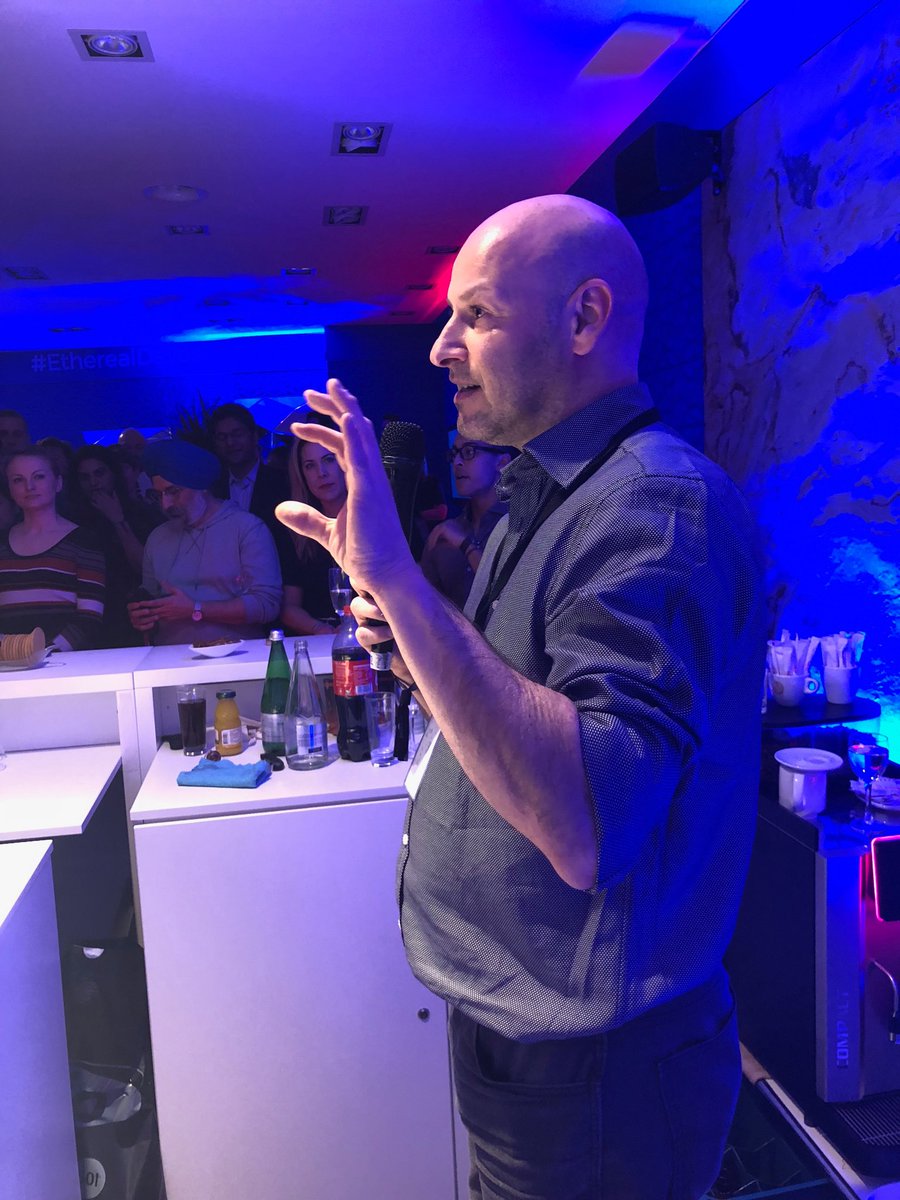 amandacassatt's tweet image. .@ethereumJoseph takes the floor at #EtherealDavos closing night: “In 2018 @ConsenSys is taking shape as an organism”