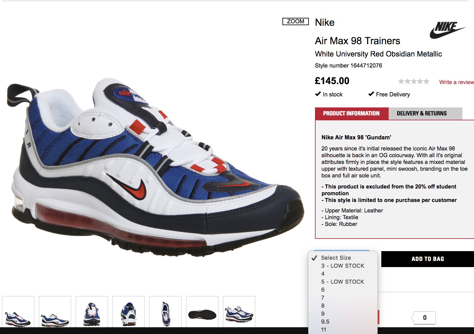 Solelinks Restock Nike Air Max 98 Og Gundam T Co G1g3ydyicc