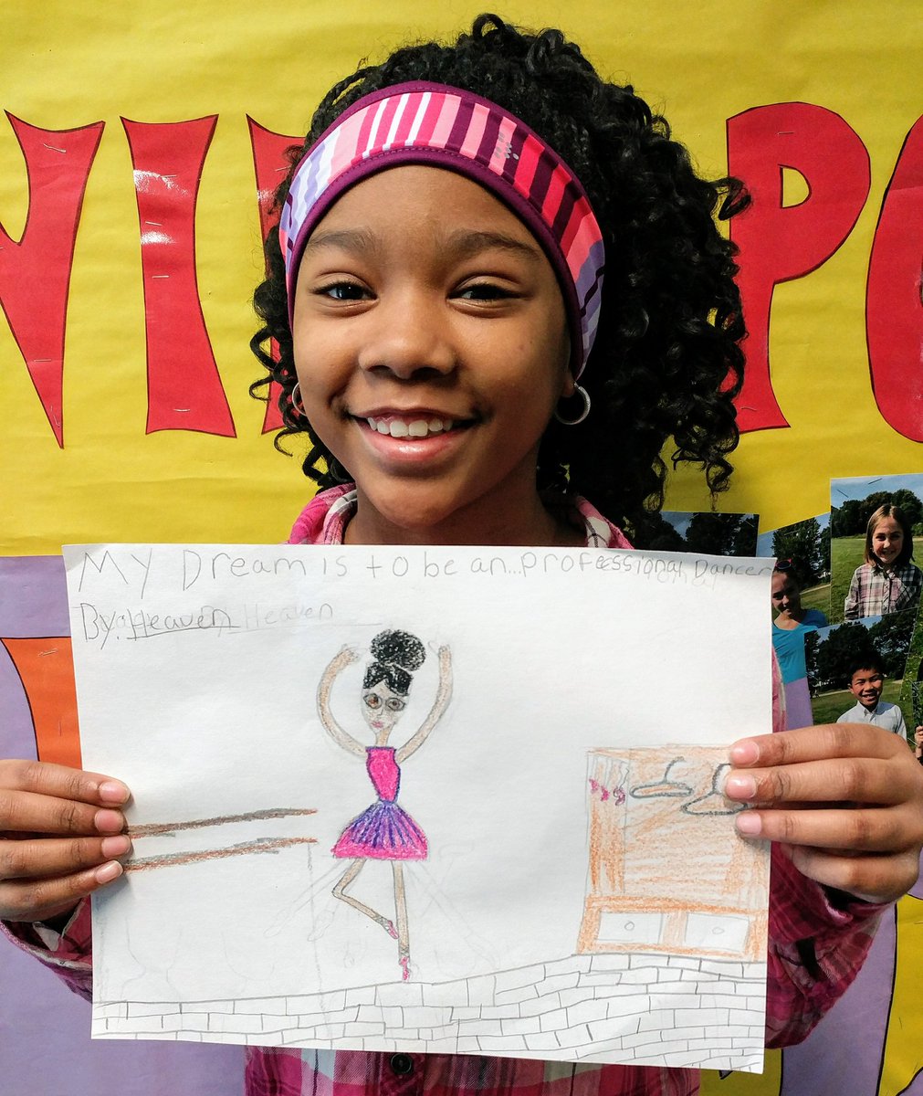 KrisFerguson17's tweet photo. Some NPE 5th graders share their dreams as we celebrate the character strengths of #Hope and #Optimism @PosProject @lafave_ @dziegler15 #olympicgymnast #peteacher #famousartist #lawyer #professionaldancer https://t.co/VNB2QdErGG