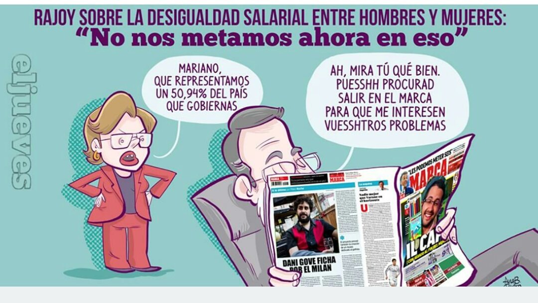 MARIAJ_SALADO's tweet photo. A nuestro presidente le da igual que cobres menos si eres mujer. #ascodepeperos #PartidoPodrido #PPFraude #PPoff #RajoyVeteYa #RajoyOff #RajoyDIMISIÓN https://t.co/uoHIs0yFHR