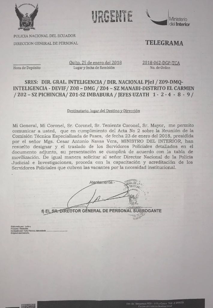 fmilhojas's tweet photo. #Urgente Equipo de investigación de Tania moreno que esta investigando el caso Baca Mancheno acaba de ser removido por orden del ministro Navas https://t.co/6u5kaGLiqd