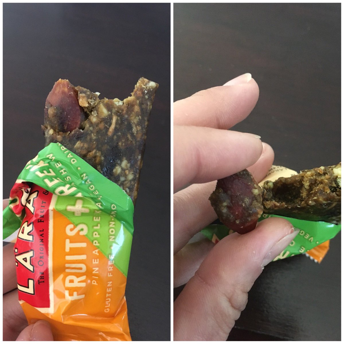 leilasdc's tweet photo. @larabar Love your bars and eat them daily. But this is 2nd time I found apricot kernel (whole one, this time). Please check QC, want to keep my teeth intact 😬 https://t.co/V6lVxCugaq
