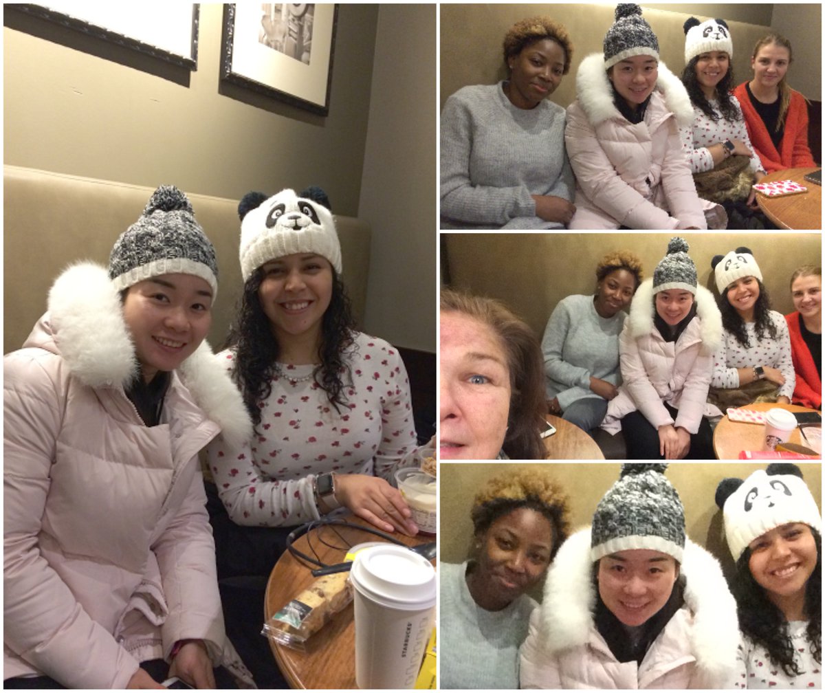 euraupair's tweet photo. Au pairs Viviana from #Colombia, Marine &amp; Myriam from #France and Janet from #China staying warm at @Starbucks in Upper West Side #Manhattan, #New York ☕ #FridayFeeling #euraupair #AuPair https://t.co/DIxW5Hhauc