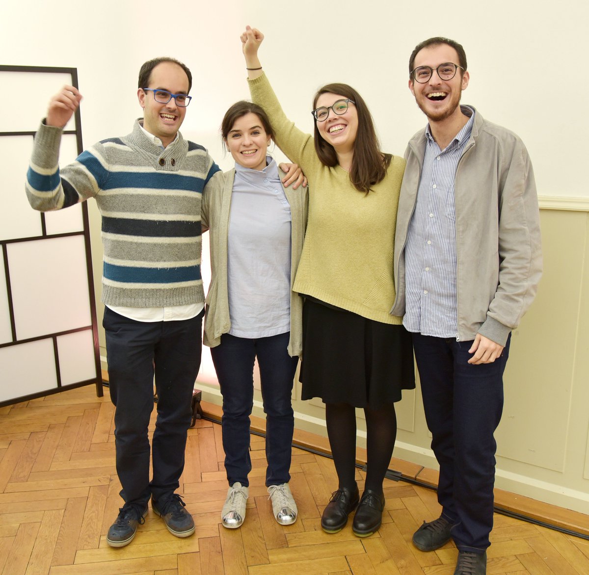 hdfruehling's tweet photo. Twelve string quartets in one day – great start of a long weekend! With happy faces of the winners of the competition and the German premiere of #Srnka's »Future family for string quartet« #sqf18 https://t.co/VI5oGb6xOw