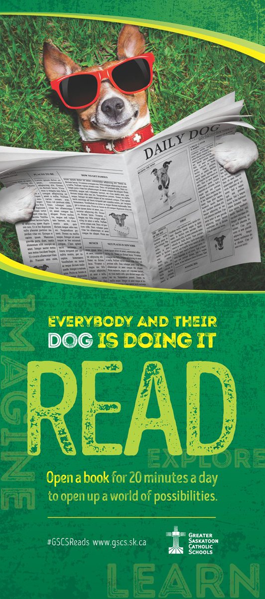 GSCSNews's tweet photo. Pick up a book and read on #FamilyLiteracyDay Everybody and their dog is doing it. #GSCSReads https://t.co/F2U4EzWt7t