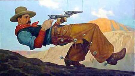 grandmamosaysit's tweet photo. Did I ever show this by Mr. Slate? Well here it is again, if I have or haven't. It was painted during his ' Cowboy' period. #cowboys #westernart #johnnylimbo #solaidbackheshorizontal #cool #originallypaintedthirtyyearsago #smokinggun #earnshisspurs #americanidol #bigcountry https://t.co/duHrx7euJj
