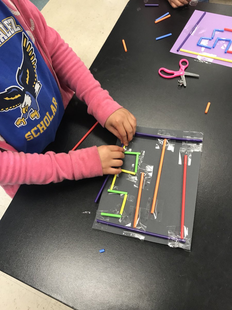 HBG_Steministas's tweet photo. Today we’re working on an engineering design challenge. Using just tape and straws! https://t.co/XL0HDRrF3L