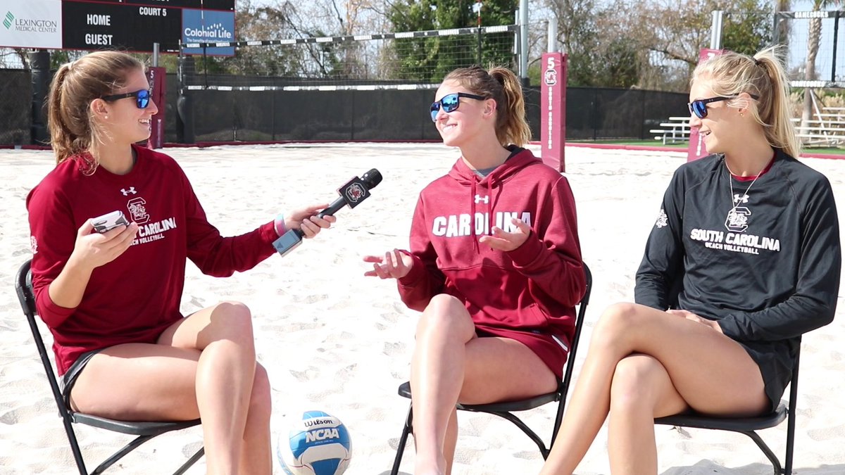 GamecockBeachVB's tweet photo. 🚨🚨 EPISODE TWO OF LET'S BE FRANK SEASON TWO IS A WRAP! 🚨🚨

You can check out the full episode on our Facebook page tonight at 8 pm! We're featuring @Lydia_Dimke, @cadiemichelle and a very special cameo from @CoachRidge at the end that you won't want to miss! https://t.co/t9ukWX1yIt