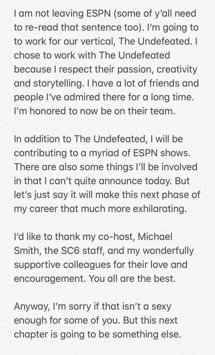 I have a few things to say ...