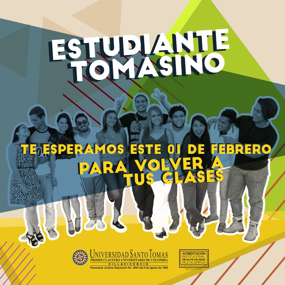 SantotoVillavo's tweet photo. #EstudianteTomasino este 01 de febrero te esperamos para volver a tus clases y llenar este 2018 con toda la actitud del #ModoTomasino #DeVueltaAClases #SantotoVillavo 👩🏫💯🤩 https://t.co/md7AkG0GBu
