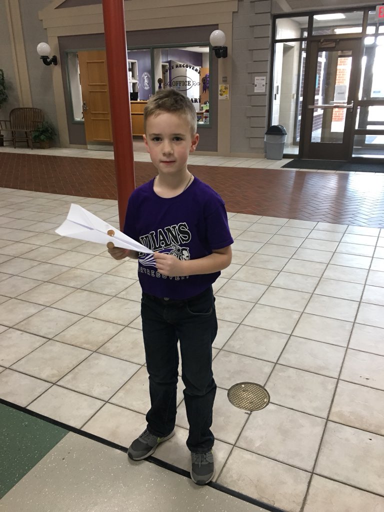 Albersj6's tweet photo. Paper airplane STEM challenge! The kids loved it! #frindians #MercerSTEM https://t.co/N7NBL1neOp
