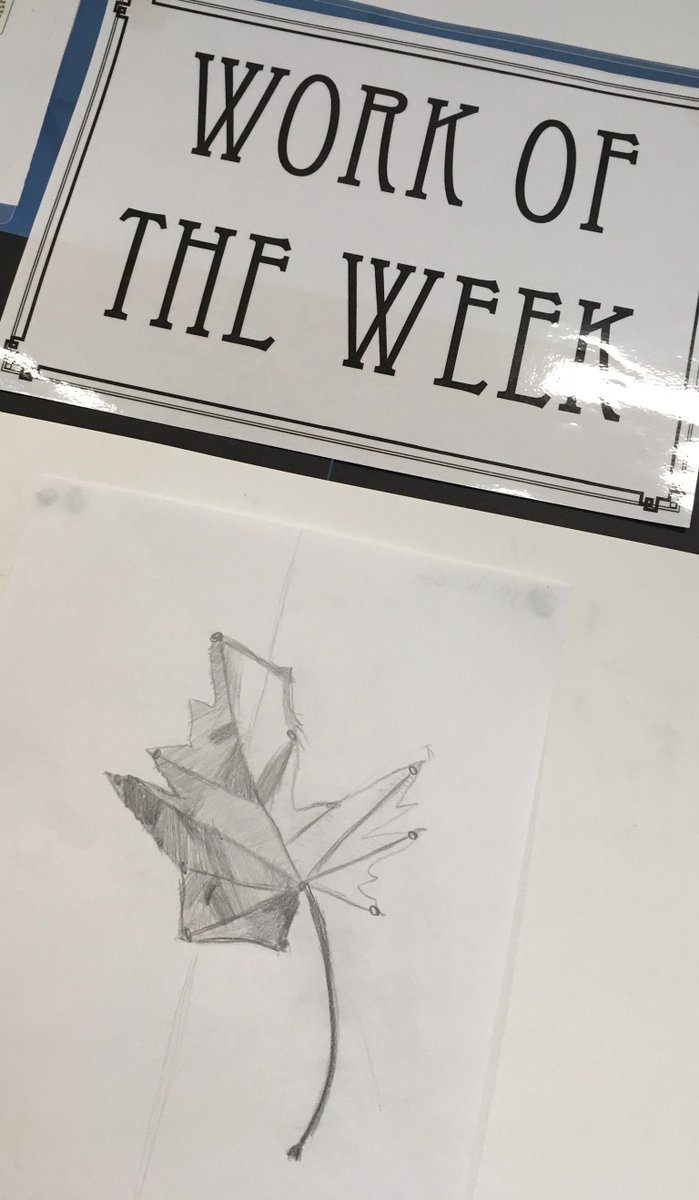 dept_art's tweet image. 🎨🎨Studio 58’s Work of the Week🎨🎨Well done S1 Pupil Robyn! This is a beautiful start to your tonal drawing of your Autumn leaf!🎨🎨 #drawingskills #visualelements #visualawareness #developingskills