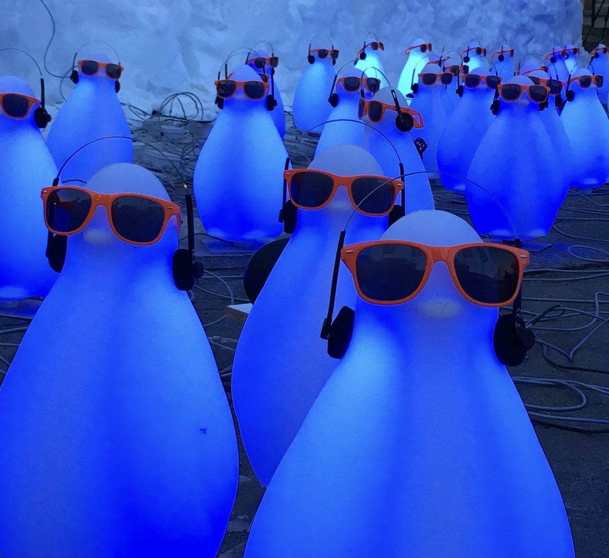 cambridgecook's tweet photo. Penguin flash mob. #kulinarikkunst #stantonamarlberg https://t.co/RlQP3T78gK