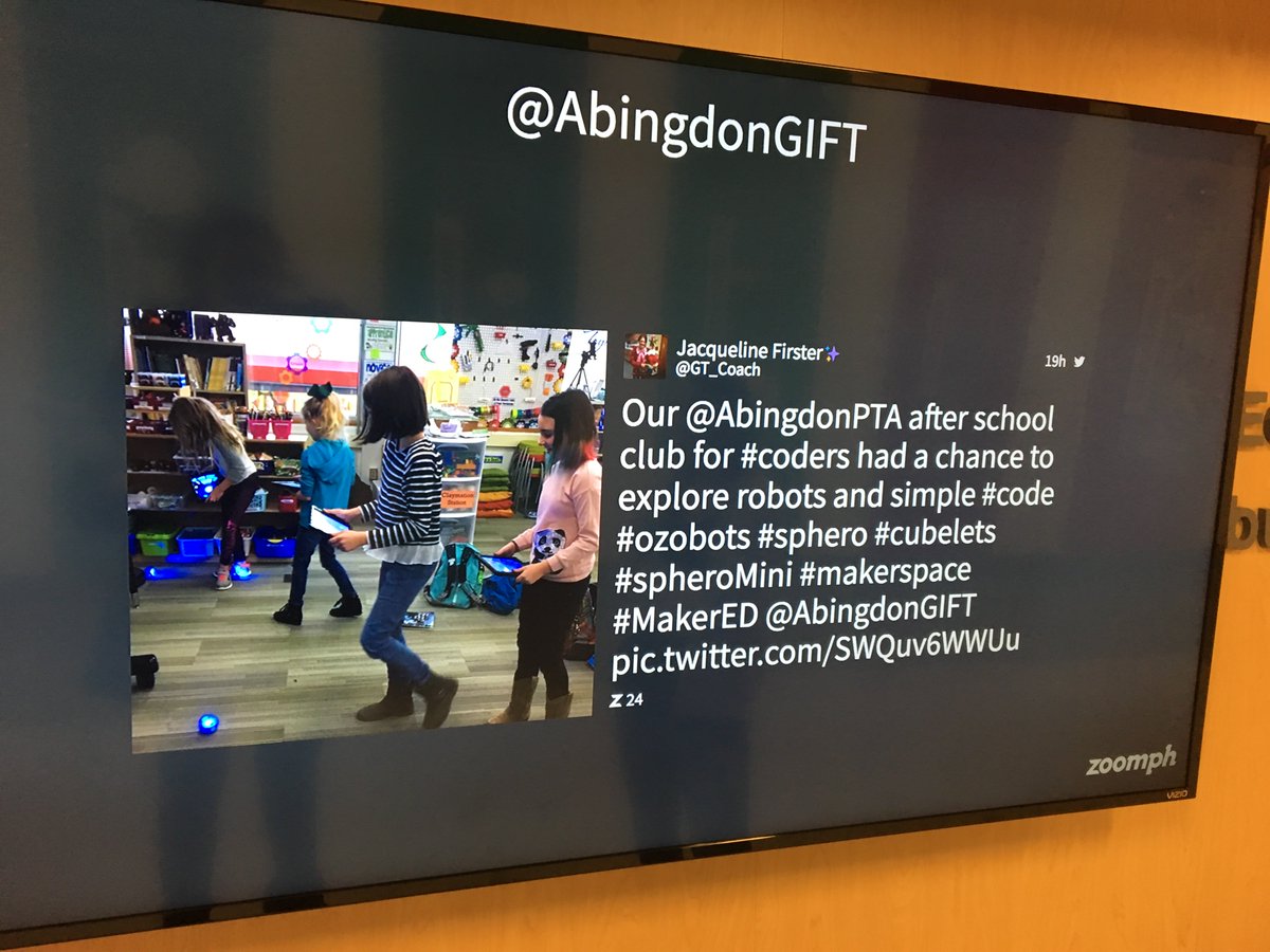 Our new Twitter Display is up and running in the main foyer of <a href="/AbingdonGIFT/">Abingdon APS</a>. Check out all of the amazing things our students and staff are doing!