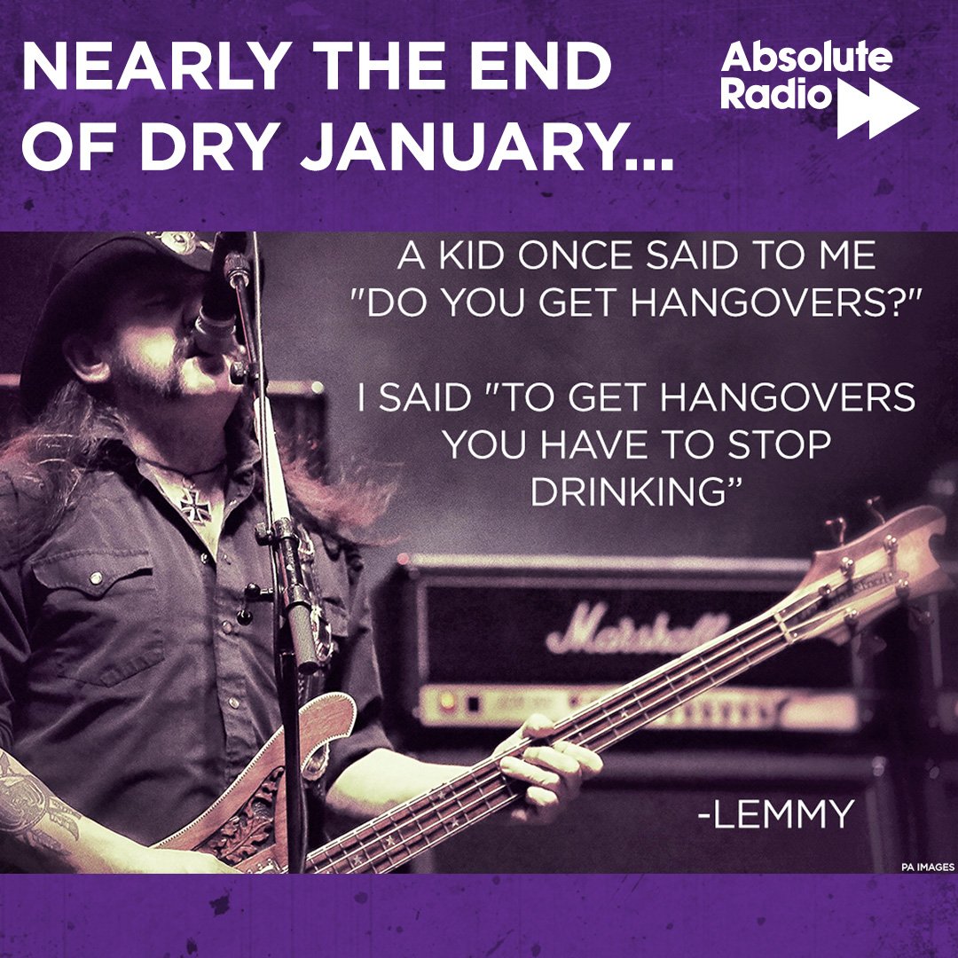 absoluteradio's tweet image. It's the last weekend of dry January. Hang on in there! 
Or don't.