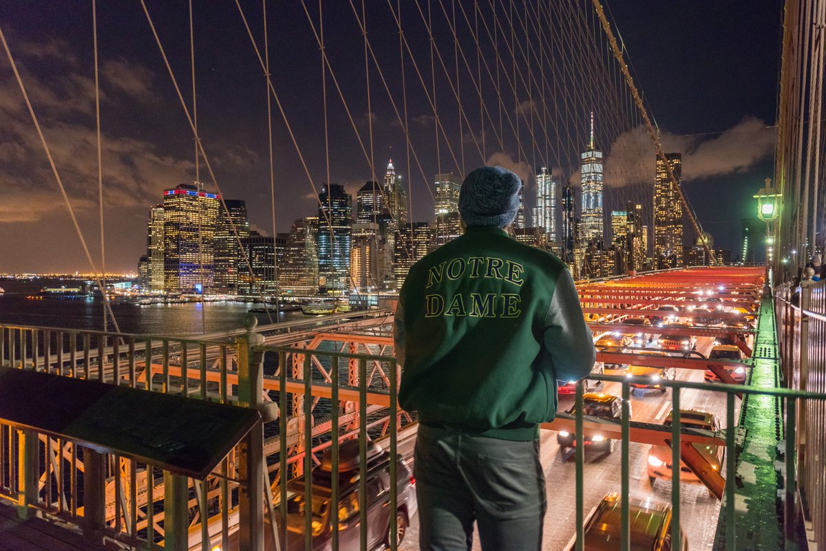 NotreDame's tweet photo. The Brooklyn Bridge is an iconic structure that both reminds engineers of the past and helps them imagine the future. That's why it was the first stop on the junior @CEEES_ND field trip last November: https://t.co/Soiju1Xrmw https://t.co/23zuRFyAu2