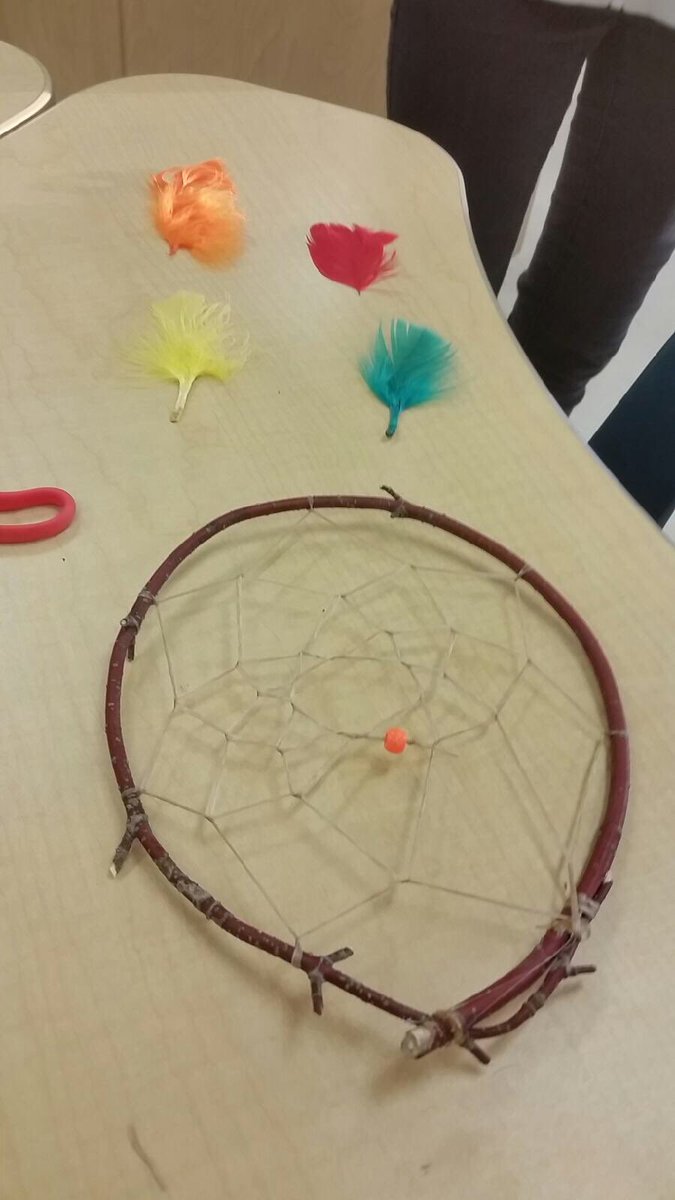 PennyDNeufeld's tweet photo. Another awesome #ctf #optionsclass today @Crestomere @WCPS72 Students are learning about and making #Dreamcatchers #INDIGENOUS #learning #culturalawareness https://t.co/pOE9gjPk9h