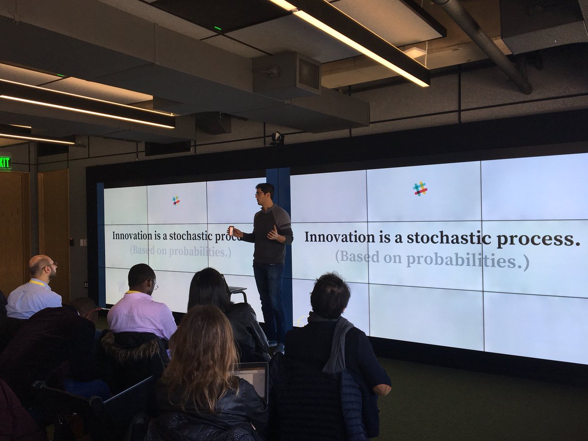 FrenchTechHub's tweet photo. At @SlackHQ, #Innovation is a stochastic process #FTHbootcamp #SiliconValley #Entrepreneurship @TelecomEM @TEM_ExecEd https://t.co/QYMZgXo6gh