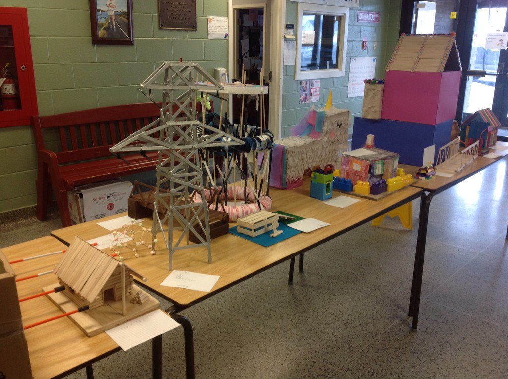 GradeThrees's tweet photo. Structures made by Grade 3 students for our science unit Materials and Structures@MatthewRocks2 https://t.co/pVrM8dDItm