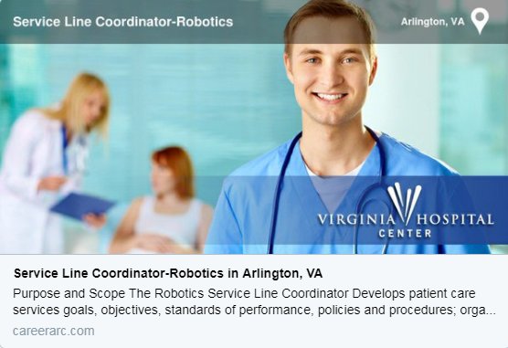 CareerArc's tweet photo. Company We Love: @VHCCareers is in search for a Service Line Coordinator - Robotics in #Arlington, VA! Apply now: https://t.co/MOZIQm5WeL  #Healthcare #Jobs #Hiring https://t.co/tucMpLlNjN