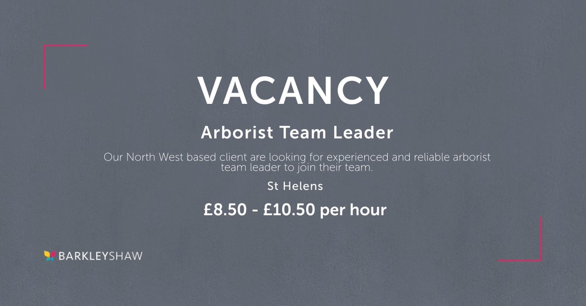 Our North West based client are looking for experienced and reliable #arborist team leader to join their team in St Helens. Duties will include providing a skilled arboriculture service including all aspects of tree care and maintenance. buff.ly/2nadCKP #recruiting #jobs