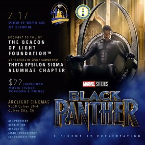 SGRhoCulverCity's tweet photo. Are YOU excited for "Black Panther"?  Join the Beacon of Light Foundation for our showing of Marvel’s “Black Panther”, 2/17 at ArcLight Cinema-Culver City
https://t.co/fu4dwNYBq5

#BOLCulverCity #BeaconofLightFoundation #Cinema22 #CulverCity #sgrhoculvercity #marvel #blackpanther https://t.co/5RLunndQLP