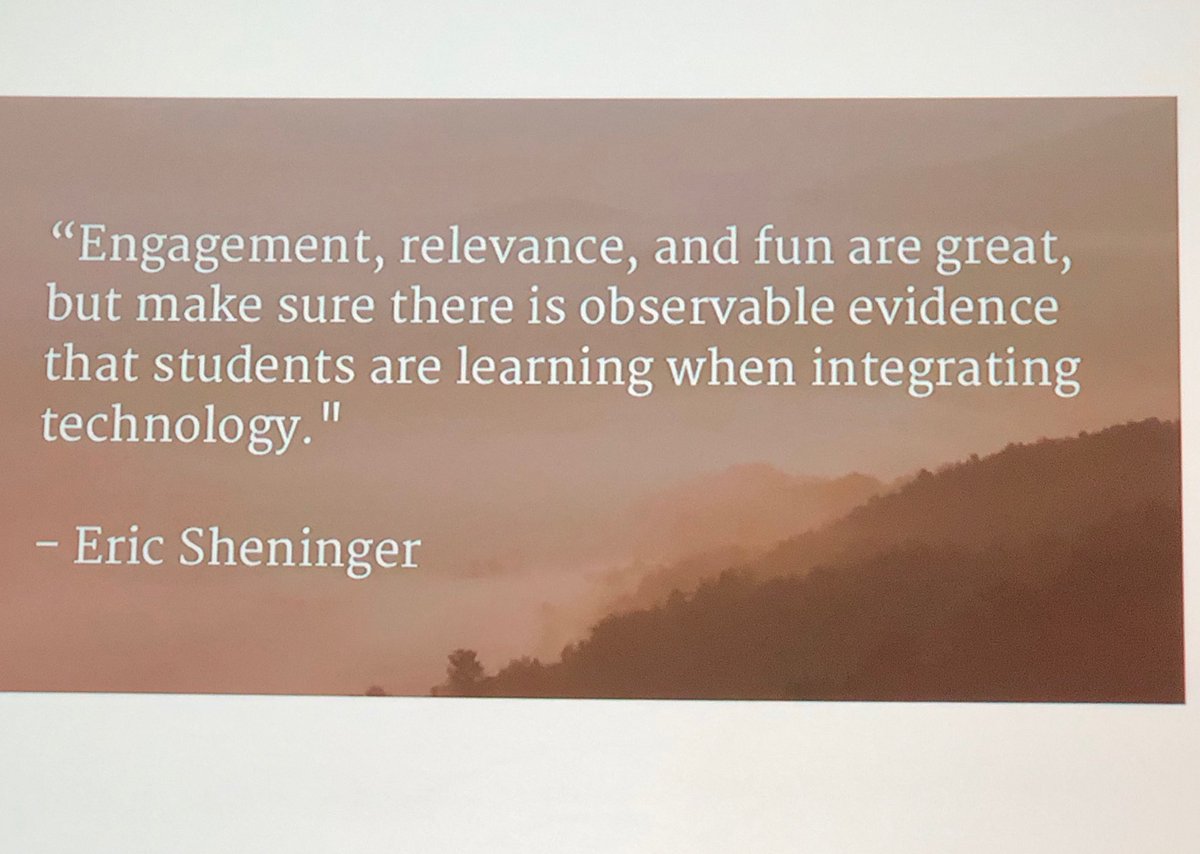 Just because it's fun, just because kids are engaged, doesn't mean kids are learning!
<a href="/E_Sheninger/">Eric Sheninger</a> at #FETC