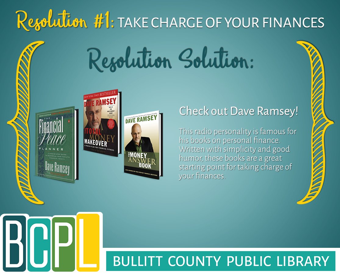 BCPLib's tweet photo. Is your New Year's resolution to save money dead on arrival? We can help! 🤑 Books from Dave Ramsey—and other finance experts—are available for free with your library card (see, you're saving 💰money💰 already!!!!). #ResolutionSolutions #ExploreLearnEnjoy https://t.co/KcPsCAeusv