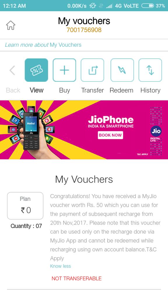 HalderSupriyo's tweet photo. @JioCare see this. I'm not recharging till now after november. Then where is my one voucher? Add it asap. https://t.co/dhBaHgM0lk