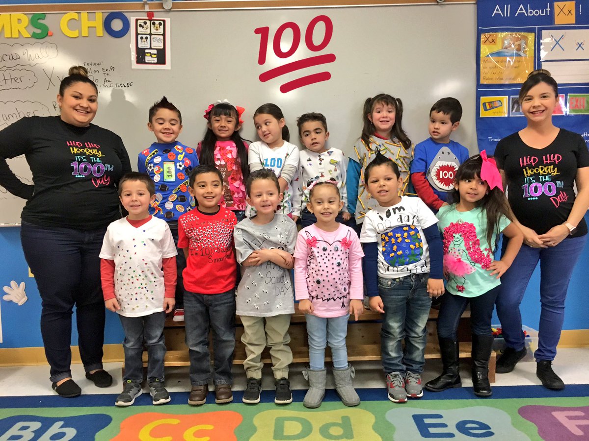PCho_IES's tweet photo. Mrs. Cho's class celebrating 100th day of school! #toocute #100thDay #prekcubs #TeamSISD https://t.co/aE5pojYUf6